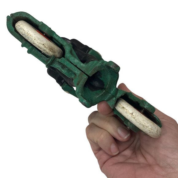 Vintage Hubley Cast Iron 7.5" Green Police Harley Champion Repro Display Toy - Picture 7 of 14